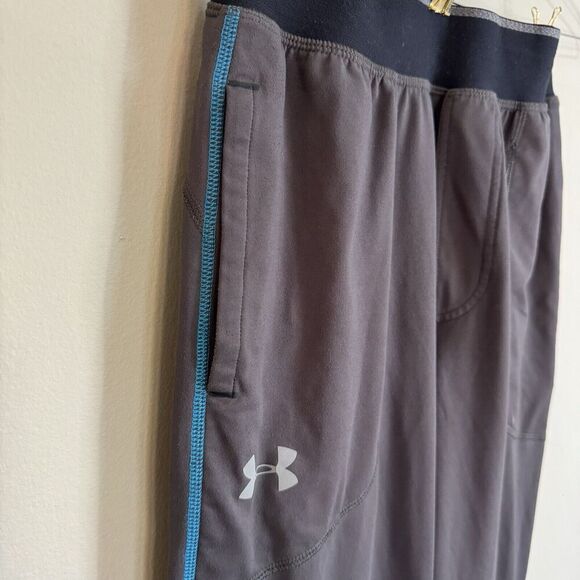 Womans Under Armour Semi Fitted Sweat Pants Gray M Combine training Blue Stitch - Picture 4 of 9